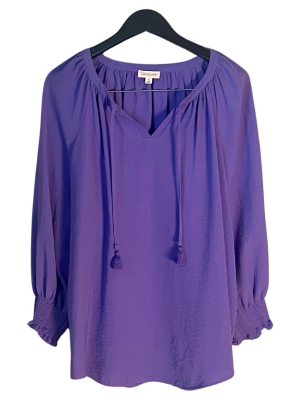 Westmark Poet Blouse | Iris Purple | Smocked Sleeves | X-Large